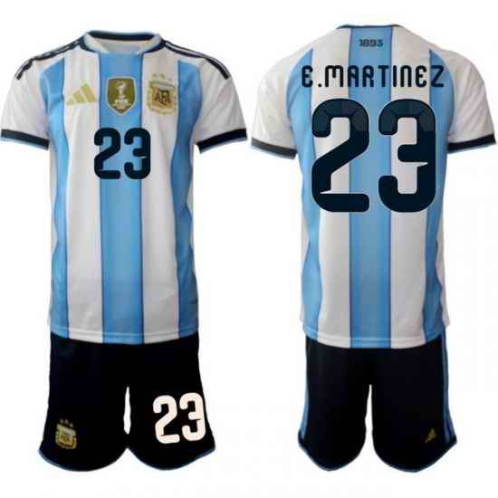 Argentina 2026 FIFA World Cup Soccer Jersey White #23 E.MARTINEZ